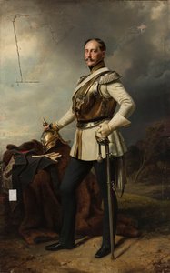 Portret cara Mikołaja I Romanowa (1796-1855) w pruskim mundurze kirasjerów autorstwa Franz Krüger