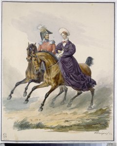 Cesarz Mikołaj I (1796-1855) i cesarzowa Aleksandra Fiodorowna (z domu Charlotta Pruska) autorstwa Franz Krüger