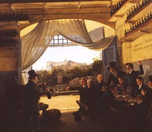 Książę koronny Ludwig (1786-1868) w Hiszpańskiej Tawernie Wina w Rzymie, 1824