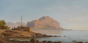Zatoka Palermo z widokiem na Monte Pellegrino. 1846
