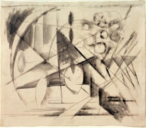 Abstrakcyjny rysunek autorstwa Franz Marc