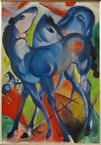 Niebieskie klaczki (obraz na płótnie) autorstwa Franz Marc