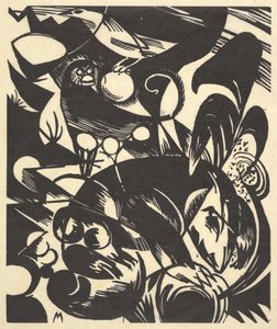 Kreacja I z teki Nowe Eu..., 1914 wydrukowana pośmiertnie w 1921 i opublikowana w 1922. autorstwa Franz Marc
