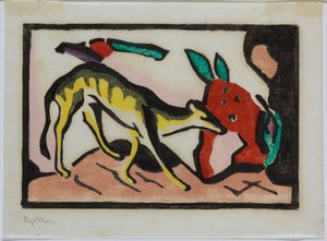Mityczne stworzenie autorstwa Franz Marc