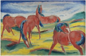 Konie pasące się III, 1910 autorstwa Franz Marc