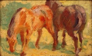 Mały obraz konia autorstwa Franz Marc