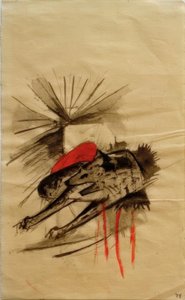 Leżąca hiena (leżący wilk) autorstwa Franz Marc