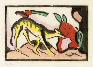 Mityczne zwierzę autorstwa Franz Marc