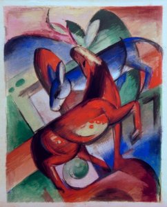 Koń i osioł autorstwa Franz Marc