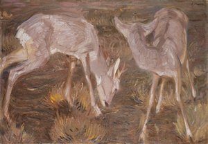 Jeleń o zmierzchu autorstwa Franz Marc