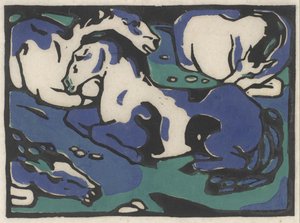 Odpoczywające konie autorstwa Franz Marc