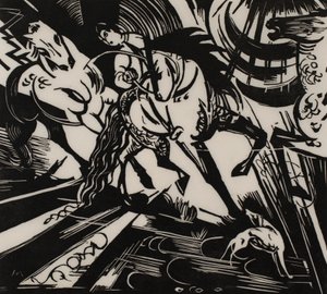 Szkoła jazdy autorstwa Franz Marc
