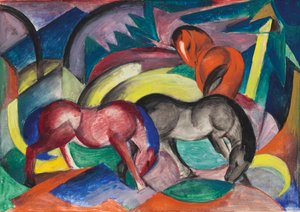 Trzy konie, 1912. autorstwa Franz Marc
