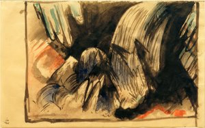 Wodospad w górach autorstwa Franz Marc