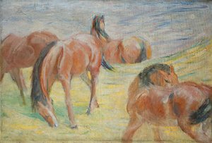 Pasące się konie I autorstwa Franz Marc