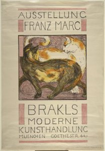 Dwa koty autorstwa Franz Marc