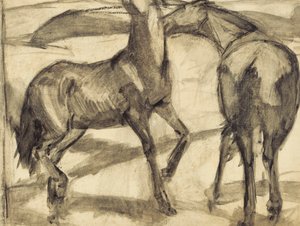 Dwa konie autorstwa Franz Marc