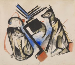 Dwa wilki. 1913 autorstwa Franz Marc