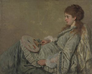 Portret żony artysty, 1872-1873 autorstwa Franz Otto Scholderer