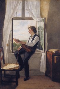Skrzypaczka przy oknie autorstwa Franz Otto Scholderer