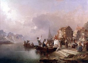 Norweskie przyjęcie weselne autorstwa Franz Richard Unterberger