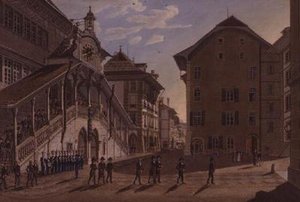Wielka Rada Berna opuszcza ratusz autorstwa Franz Schmidt