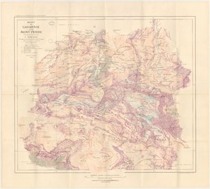 Mapa masywu Gavarnie i Mont Perdu zredagowana w 1914 r. autorstwa Franz Schrader