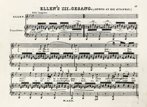 Początkowe notatki Ave Maria Franza Schuberta (1797-1828) autorstwa Franz Schubert