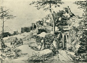 Kobiety przy fontannie w Olevano, niedaleko Rzymu, Włochy, 1822, 1943. autorstwa Franz Theobald Horny