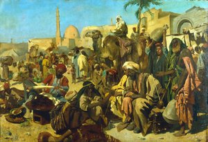 „Targ w Kairze”, koniec XIX wieku autorstwa Franz Theodor Wurbel