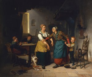 Cierpienia rodzinne (olej na płótnie) autorstwa Franz Wieschebrink