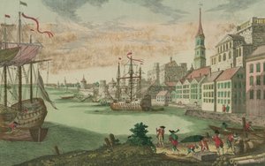 Port w Bostonie, Massachusetts, ok. 1770-80 r.