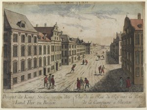 Widok na Rue du Roi - Boston (1776) autorstwa Franz Xaver Habermann
