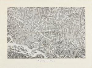 Perspektywiczna mapa Marchfeld. Okolice Sachsengang autorstwa Franz Xaver Schweickhardt