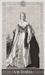 Królowa Wiktoria (1819-1901) z „Ilustracji historii angielskiej i szkockiej” Tom II autorstwa Franz Xaver Winterhalter