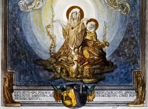 Wiara jest substancją rzeczy, na które mamy nadzieję, I dowodami tych, których nie widać, I to wydaje mi się jej ważność, kanto XXIV, Niebo, Boska Komedia Dantego Alighieri, ilustracja Franza von Bayrosa (1866-1924), Wiedeń