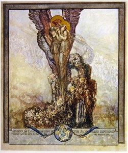 Ilustracja z Dantes Boska komedia, Raj, kanto XXIII, 1921 (wc na papierze) autorstwa Franz von Bayros