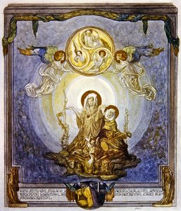 Ilustracja z Boskiej komedii Dantego, Paradiso, Canto XXIV, 1921 (wc na papierze) autorstwa Franz von Bayros