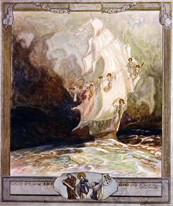 Ilustracja z Dantes Boska komedia, Raj, kanto XXVII, 1921 (wc na papierze) autorstwa Franz von Bayros