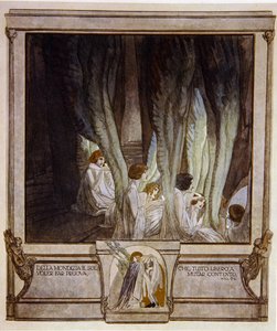 Ilustracja z Boskiej komedii Dantesa, Czyściec, Canto XXI: 62, 1921 (wc na papierze) autorstwa Franz von Bayros