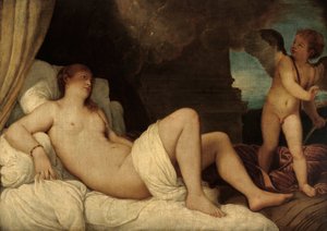Danae, kopia po obrazie Tycjana w Neapolu
