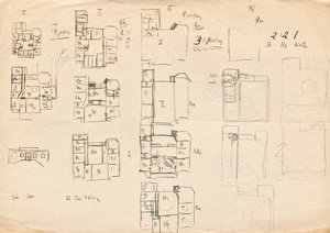 Szkice projektowe Willi Matcha Atelier - rzuty pięter autorstwa Franz von Matsch