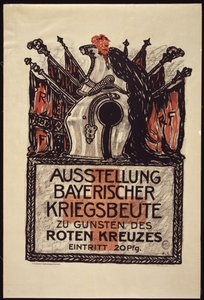 Wystawa łupów wojennych Bawarii na rzecz Czerwonego Krzyża, 1915 autorstwa Franz von Stuck