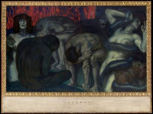 Piekło. 1908 autorstwa Franz von Stuck