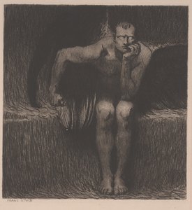 Lucyfer, c.1890 (akwaforta) autorstwa Franz von Stuck