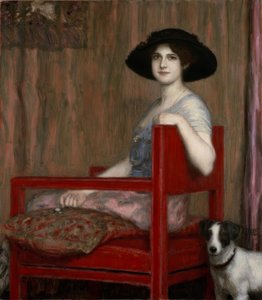 Mary von Stuck w czerwonym fotelu autorstwa Franz von Stuck