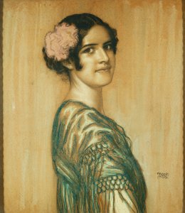 Portret Maryi, córki artysty, jako damy hiszpańskiej, autorstwa Franz von Stuck