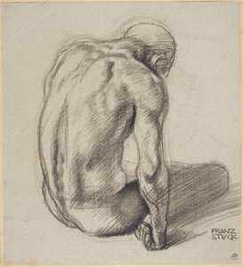 Siedzący mężczyzna autorstwa Franz von Stuck