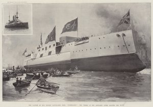 Wystrzelenie naszego największego pancernika, HMS Formidable, statku, który pojawił się po opuszczeniu Ways