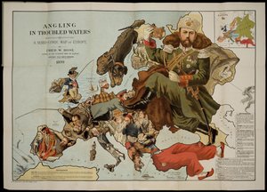 Wędkarstwo na niespokojnych wodach. Serio-komiksowa mapa Europy autorstwa Fred W. Rose